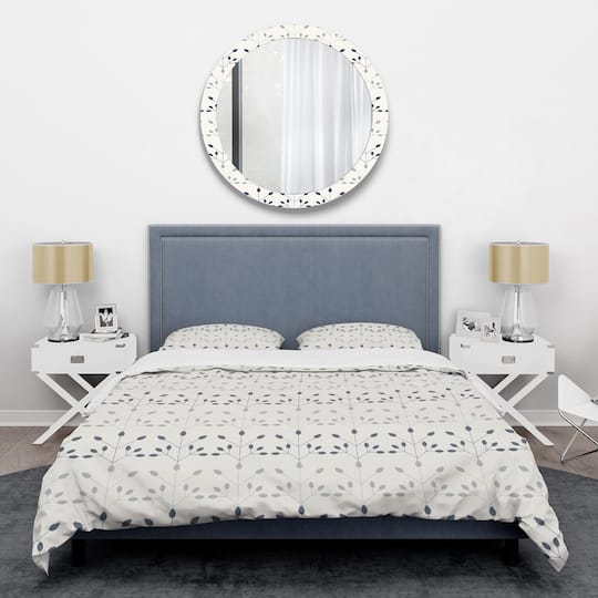 Designart 'Floral Retro Botanical Pattern I' Mid-Century Duvet Cover Set